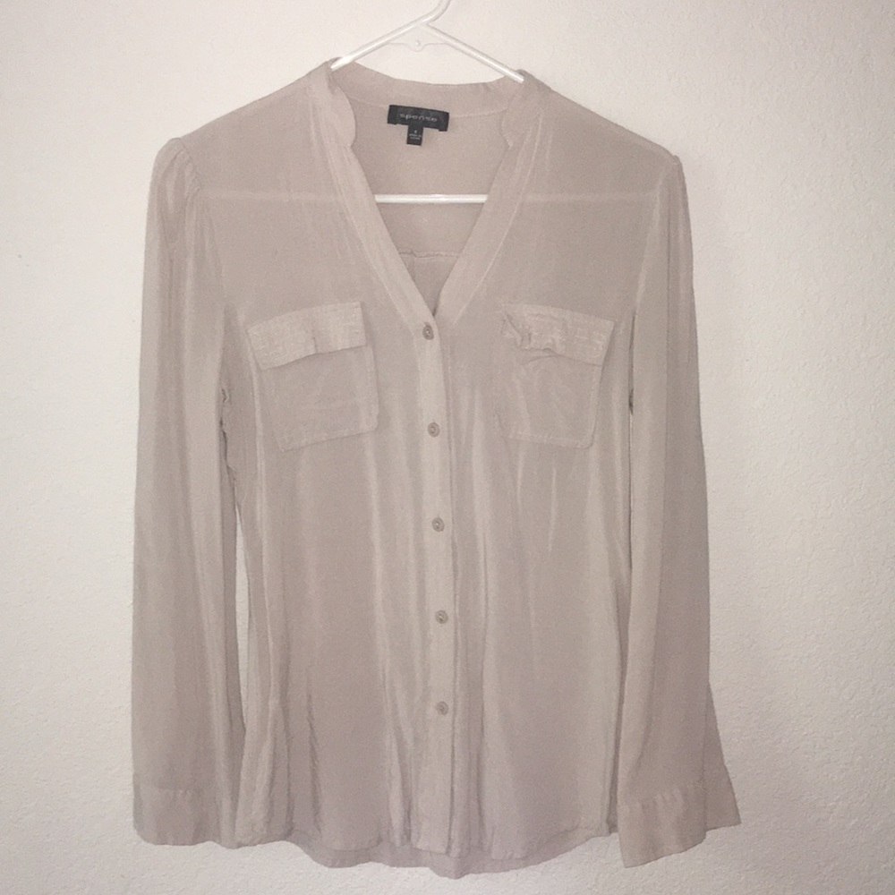 Spense peach colored long sleeve shirt